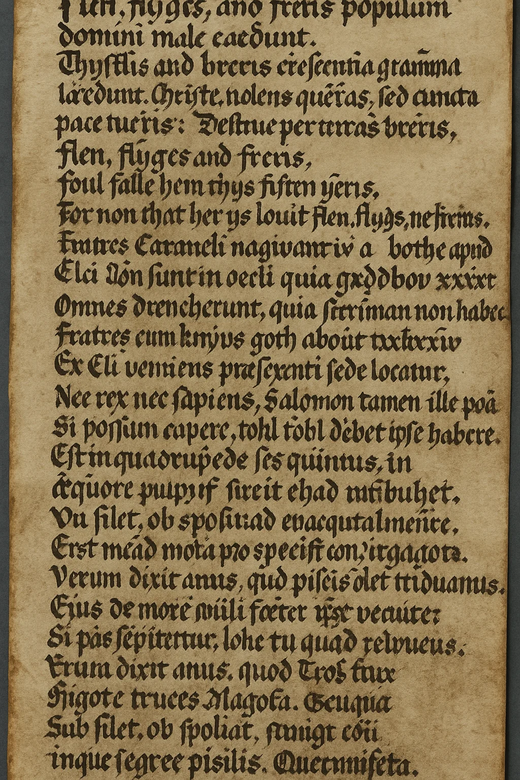 Medieval manuscript with coded profanity
